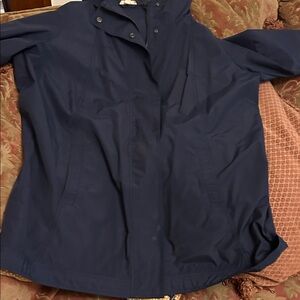 Eileen Fisher Deep Blue Utility Jacket.  Pit to pit is 28"